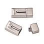 304 Stainless Steel Bayonet Clasps, Ion Plating (IP), Smooth Surface, Rectangle