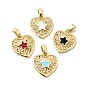 Подвески из латуни с прозрачным фианитом, с эмалью, без свинца и без кадмия, долговечный, сердце со звездными подвесками, реальный 18 k позолоченный