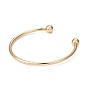 Rack Plating Brass Cuff Bangle Making, with Detachable Ball, Real 18K Gold Plated, Long-Lasting Plated, Cadmium Free & Lead Free