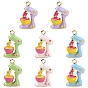 8Pcs 4 Colors Alloy Enamel Pendants, Golden, Blender Charms