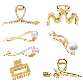 Chic Pearl Hair Clips for Women - Vintage, Elegant and Bold Claw & Twist Designs with Flower Accents