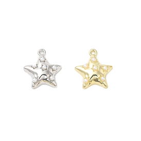 ABS Plastic Imitation Pearls Pendants, with Alloy Findings, Cadmium Free & Nickel Free & Lead Free, Star Charm