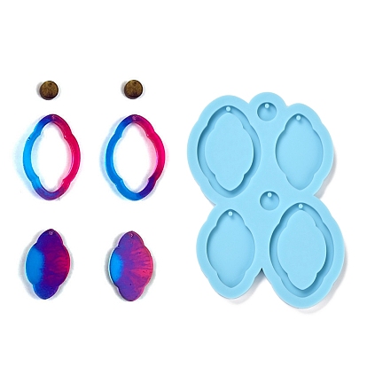 DIY Pendant Silicone Molds, for Earring Makings, Resin Casting Molds, For UV Resin, Epoxy Resin Jewelry Making, Oval