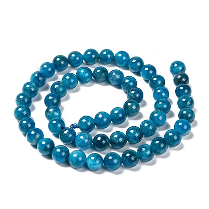 Round Natural Apatite Beads Strands, Grade A