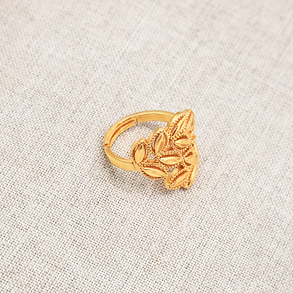 Винтажные латунные регулируемые кольца-манжеты для женщин, лист