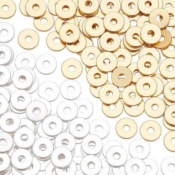 160 шт. 2 цвета латунных дистанционных бусин, долговечный, плоско-круглые