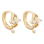 Brass Micro Pave Clear Cubic Zirconia Hoop Earring Findings, with Loops, Infinity