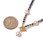 2Pcs 2 Style Natural Pearl Heart Pendant Necklace, Stackable Necklaces with Seed Beaded