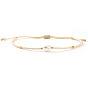 Pulseras trenzadas con cuentas de vidrio y perlas de imitación., Pulseras de cordón de nailon trenzado ajustables para mujer, columna