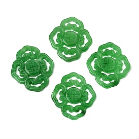 Окрашенные соединительные подвески из натурального бирманского нефрита, резные ромбовидные звенья