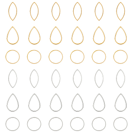 36шт 6 стиль 201 и 304 соединительные кольца из нержавеющей стали, лазерная резка, конский глаз, капля и круглое кольцо