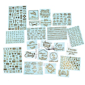 Metallic Nickel Self-Adhesive Mobile Phone Stickers, for DIY Photo, Album Diary, Scrapbook Decoration