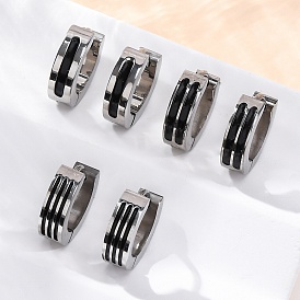 304 серьги-кольца из нержавеющей стали с эмалью, ручная полировка