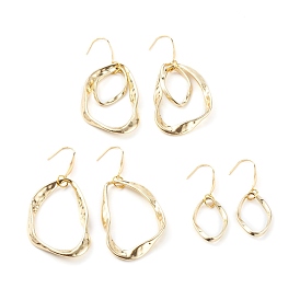 Alloy Twisted Ring Dangle Earring Sets, with 316 Surgical Stainless Steel Earring Hooks