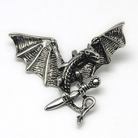 Fashionable Retro 304 Stainless Steel Pterosaur with Sword Pendants