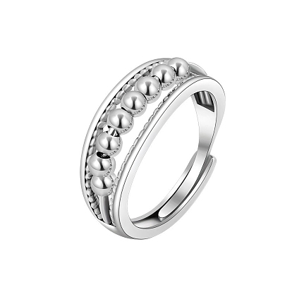 Anillos ajustables giratorios de bola redonda para calmar la meditación de la preocupación., anillo abierto de latón fidget spinner