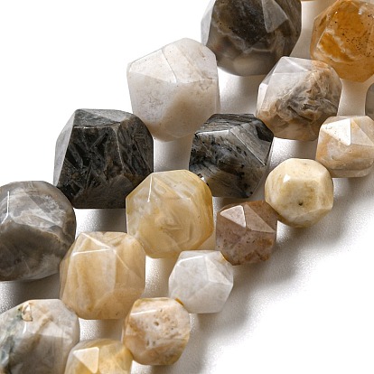 Природные бамбуковых листьев агат бисер нитей, граненые бусины в форме звезды