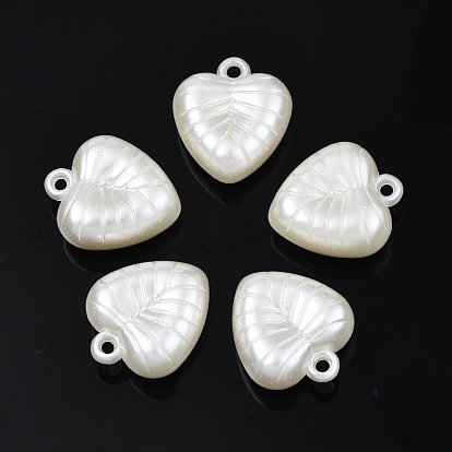 ABS Plastic Imitation Pearl Pendants, Heart