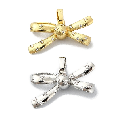 Подвески из кубического циркония с покрытием из латуни, бантом, долговечный, без свинца и без кадмия