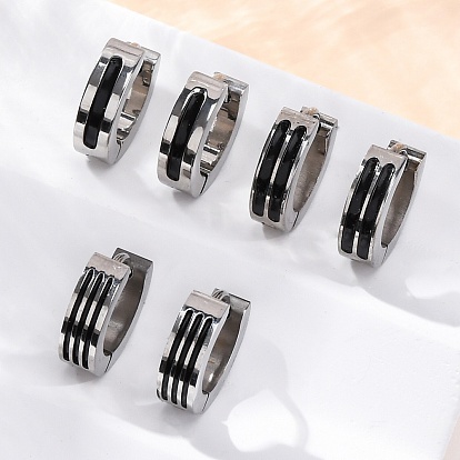 304 серьги-кольца из нержавеющей стали с эмалью, ручная полировка