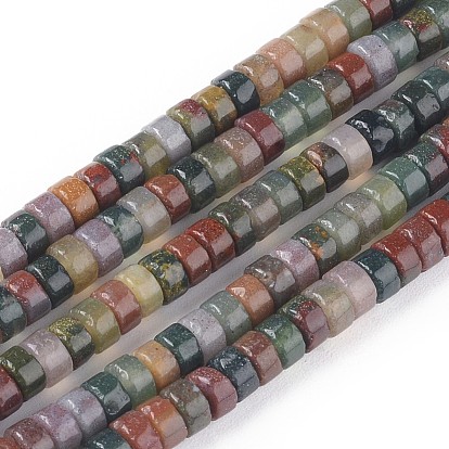 Natural Indian Agate Beads Strands, Heishi Beads, Flat Round/Disc
