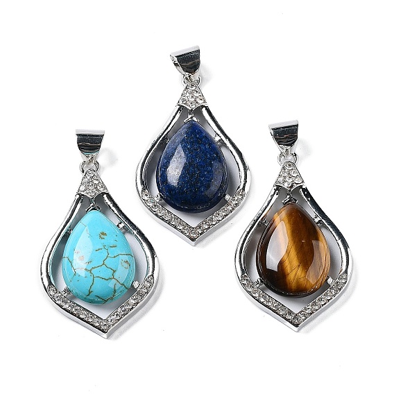 Подвески с драгоценными камнями, подвески-капли из платинового сплава с кристаллами и стразами