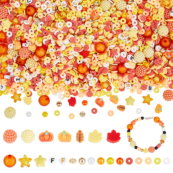 Наборы для поиска бусин на осеннюю тематику, с полимерной глиной ручной работы смешанной формы, искусственный жемчуг из АБС-пластика Bayberry, звезды акриловые бусины, CCB пластиковые шарики