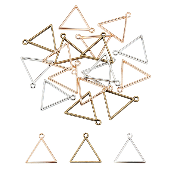 Alloy Open Back Bezel Pendants, For DIY UV Resin, Epoxy Resin, Pressed Flower Jewelry, Triangle