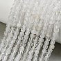Natural Quartz Crystal Beads Strands, Rock Crystal, Faceted Cube