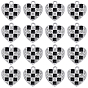 30Pcs Alloy Rhinestone Pendants, Enamel Style, Heart Charms