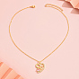 Brass Micro Pave Cubic Zirconia Pendant Necklaces, Heart