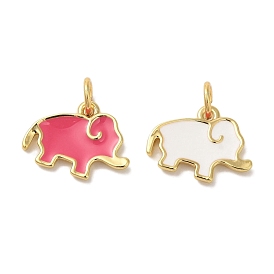 Подвески из латуни с покрытием из эмали, без кадмия и без свинца, долговечная тарелка, очарование слона, реальный 18 k позолоченный