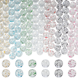 350 шт 7 цвета прозрачные акриловые бусины, с блеском порошок, круглые