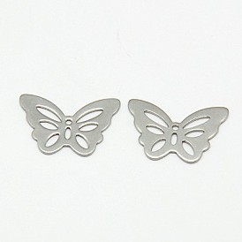 304 colgantes de acero inoxidable, mariposa