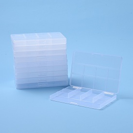 Прямоугольные полипропиленовые (полипропиленовые) контейнеры для хранения бусинок, с откидной крышкой и 9 решетками, для бижутерии мелкие аксессуары