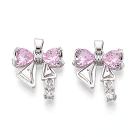 Латунные микро проложить кубического циркония подвески, без кадмия, без никеля и без свинца, бантом