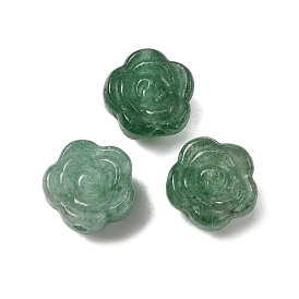 Резные бусины из натурального зеленого клубничного кварца, цветок