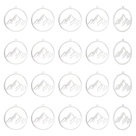 201 подвески из нержавеющей стали, кольцо с горным шармом