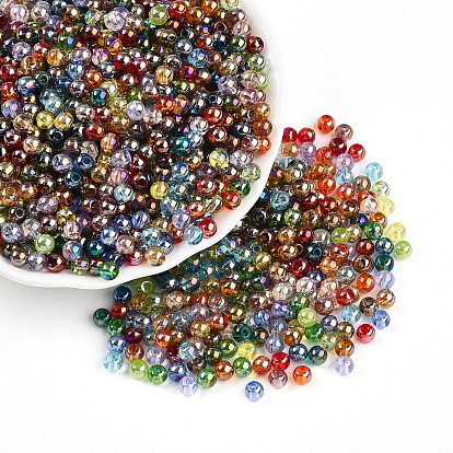 Прозрачные цвета радуги стеклянные бусины, круглые
