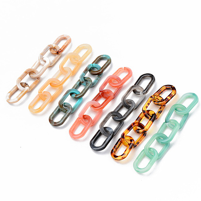 Acrylic Linking Rings, Quick Link Connectors, For Jewelry Paperclip Chains, Drawn Elongated Cable Chains Making, Imitation Gemstone Style, Oval
