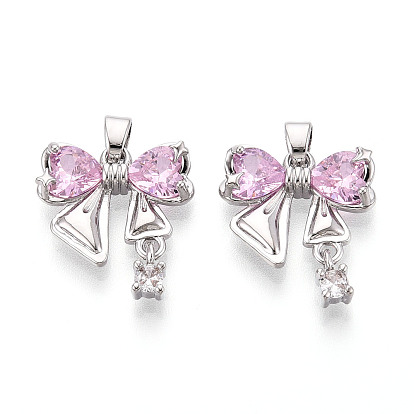 Латунные микро проложить кубического циркония подвески, без кадмия, без никеля и без свинца, бантом