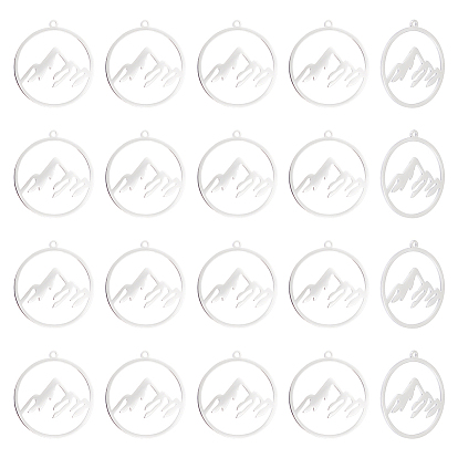 201 подвески из нержавеющей стали, кольцо с горным шармом