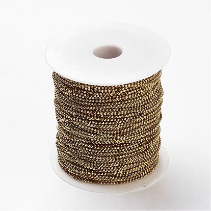 Iron Ball Bead Chains, Soldered, Nickel Free, with Spool, about 328.08 Feet(100m)/roll.