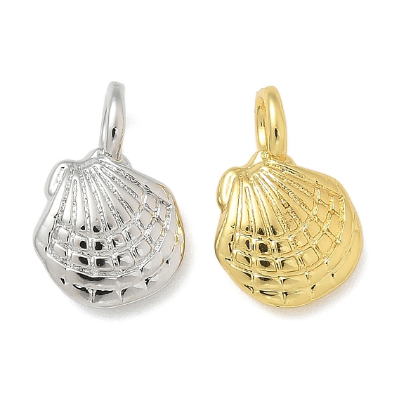 Латунные подвески, подвески в форме ракушек, долговечный, стойки покрытие, без свинца и без кадмия