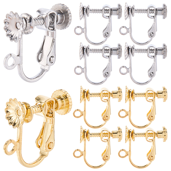 20 шт. 2 цвета 316 фурнитура для сережек-клипс из хирургической нержавеющей стали, с силиконовыми подушечками