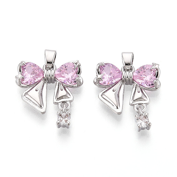 Латунные микро проложить кубического циркония подвески, без кадмия, без никеля и без свинца, бантом