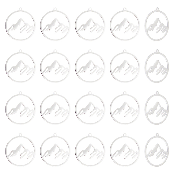 201 подвески из нержавеющей стали, кольцо с горным шармом