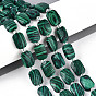 Синтетического малахита бисер нитей, прямоугольные, граненые, с бисером
