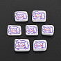 Handmade Polymer Clay Cabochons, Polymer Clay Slices for Resin Crafts & DIY Projects, Rectangle with Girl