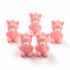 PVC Faceted Cartoon Pig Pendants, for DIY Keychain Making